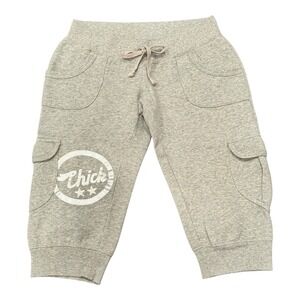 Chick by Nicky Hilton Capri Sweatpants Lounge Drawstring Pockets Gray Size Small